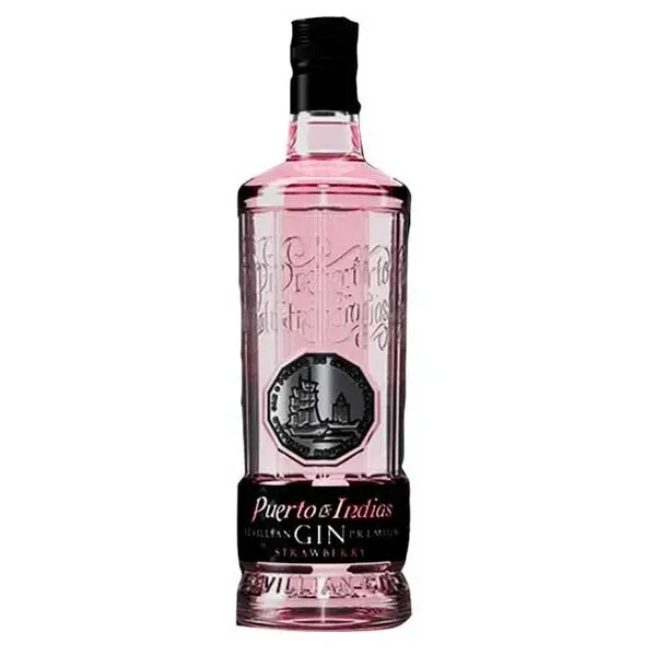 Botella de Gin rosa